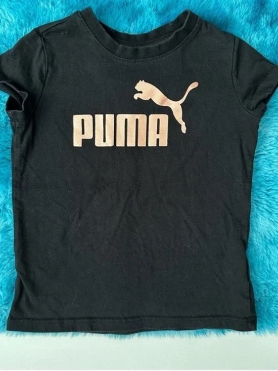 Puma Tops - Puma Black Tee with Metallic Gold Logo